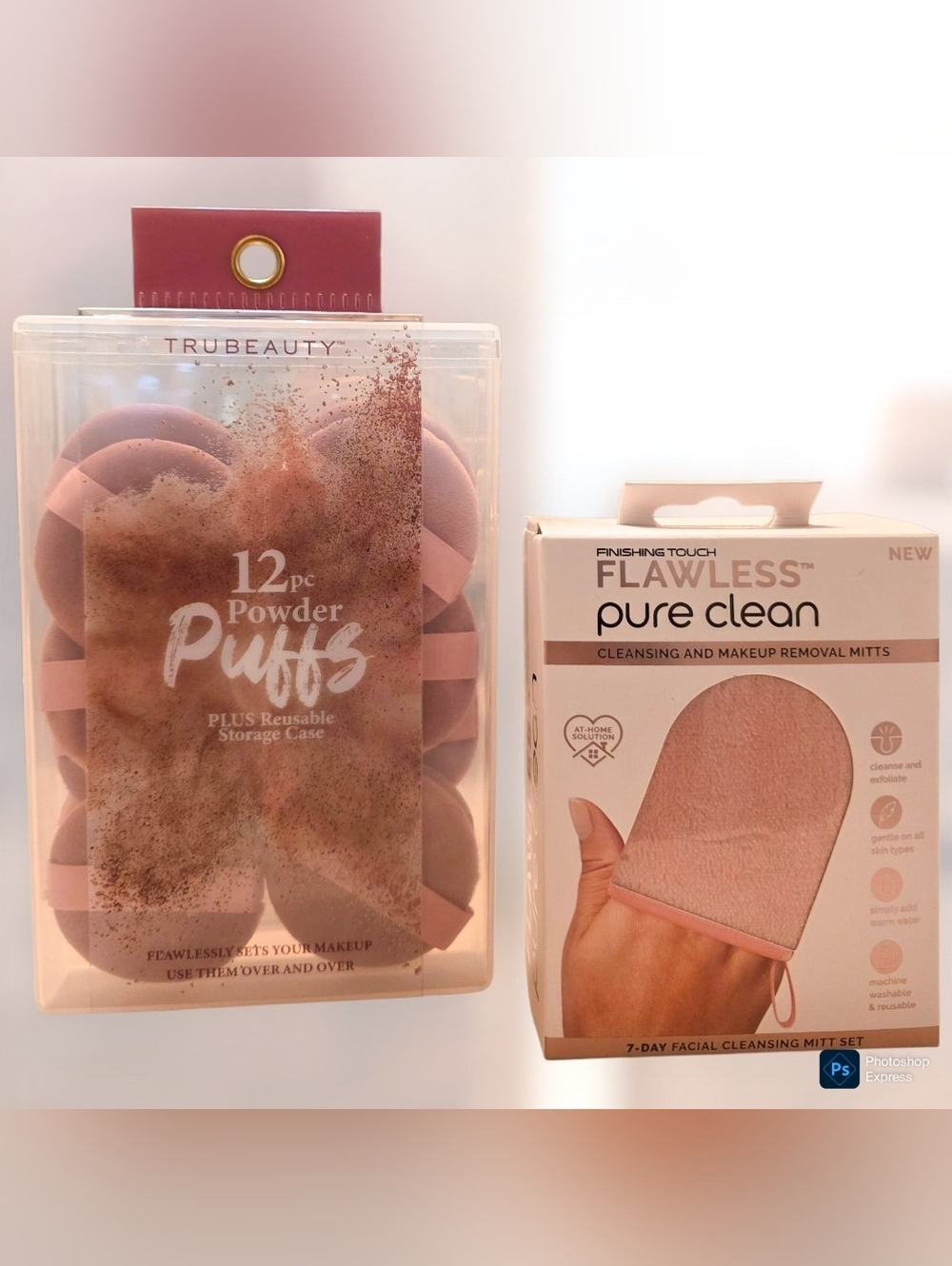 💖 Makeup & Skincare Bundle – 12pc Powder Puffs + 7 Reusable Cleansing Mitts